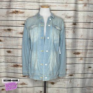 LuLaRoe Unicorn Patch Jaxon Denim Jacket